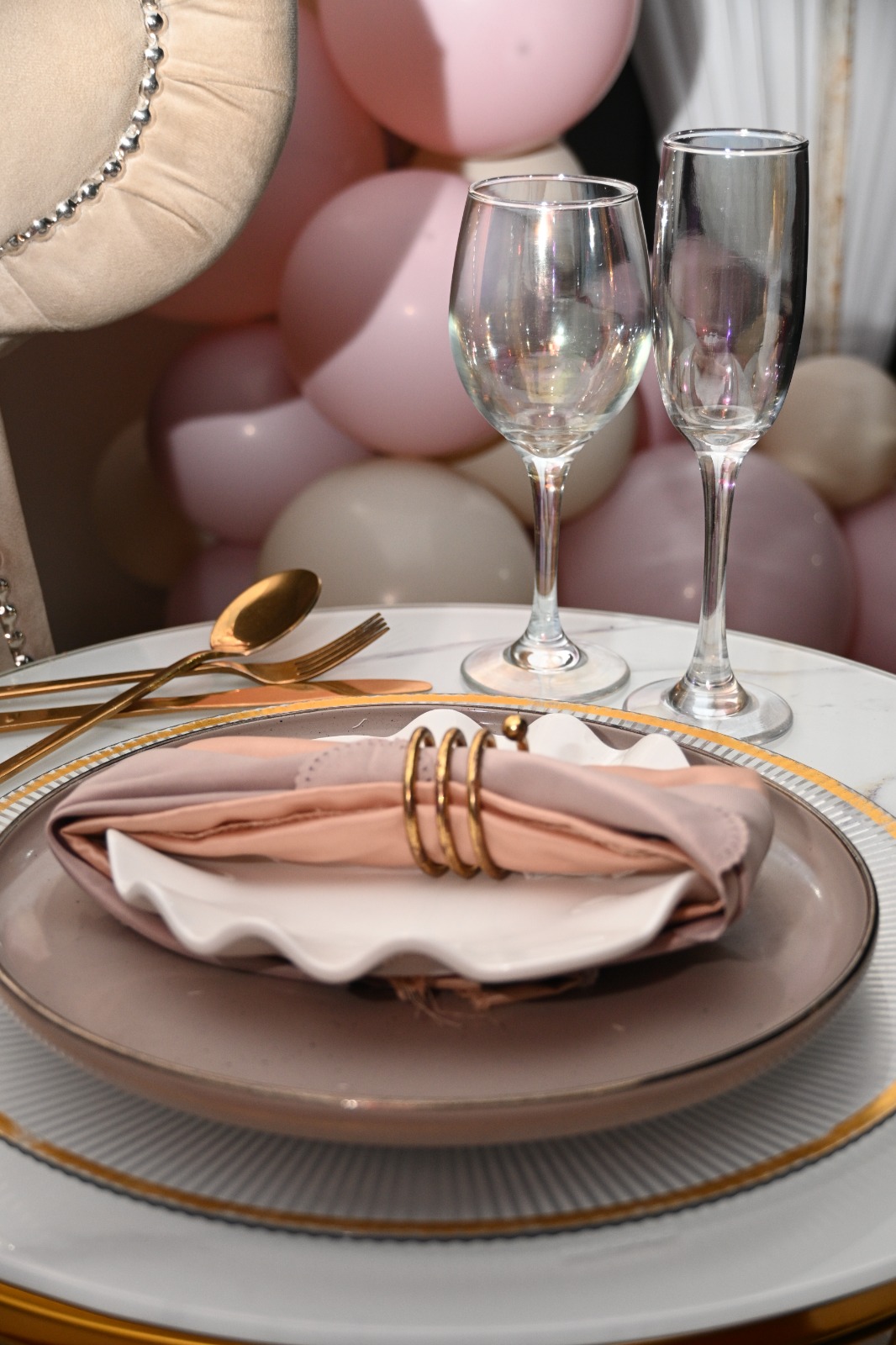 Premium table styling and glassware by NCK Enterprise